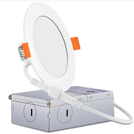 MW LED 4 Inch  Recessed Slim Pot Light with Junction Box, Dimmable LED Recessed Ceiling Light/Potlight, 9W 810LM 3000/4000/5000K(Multi CCT)