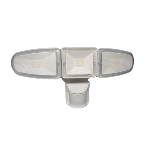 MW LED Motion Sensor Outdoor Flood Light, 40W Ultra Bright 4500LM, 5000K Waterproof LED 3-Head Security Light, Dusk to Dawn Mode, ETL Certified
