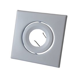 MW LED Recessed Lighting Trim with Gimbal (4" PAR16/MR16/GU10 Square, Glossy White) for 4 1/4" Housing