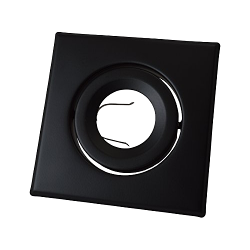 MW LED Recessed Lighting Trim with Gimbal (4" PAR16/MR16/GU10 Square, Black) for 4 1/4" Housing