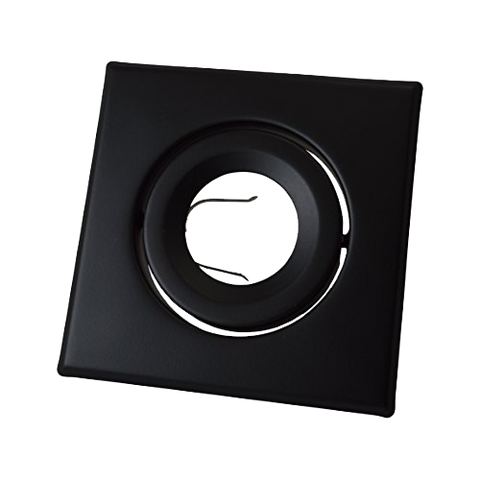 MW LED Recessed Lighting Trim with Gimbal (4" PAR16/MR16/GU10 Square, Black) for 4 1/4" Housing