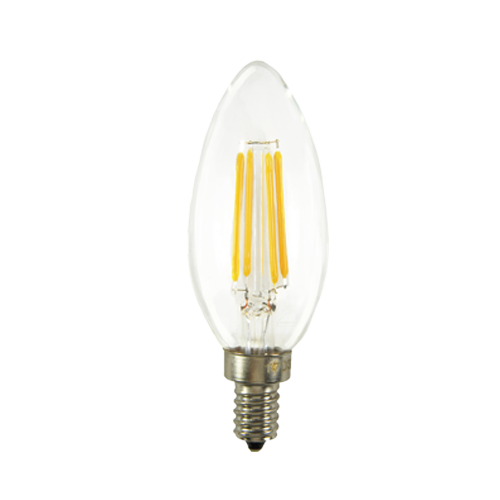 MW LED 6-Packed B11 Filament Bulb 7W (75W Equivalent) 800 Lumens E12 Candelabra LED 5000K Daylight Candle Light Bulbs