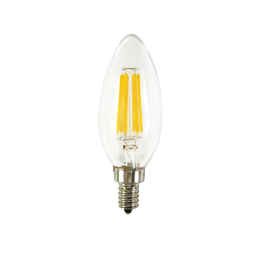 MW LED 6-Packed B11 Filament Bulb 6W (60W Equivalent) 600 Lumens E12 Candelabra LED 2700K Warm White Candle Light Bulbs