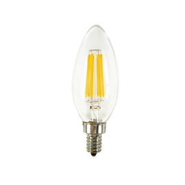 MW LED 6-Packed B11 Filament Bulb 6W (60W Equivalent) 600 Lumens E12 Candelabra LED 2700K Warm White Candle Light Bulbs