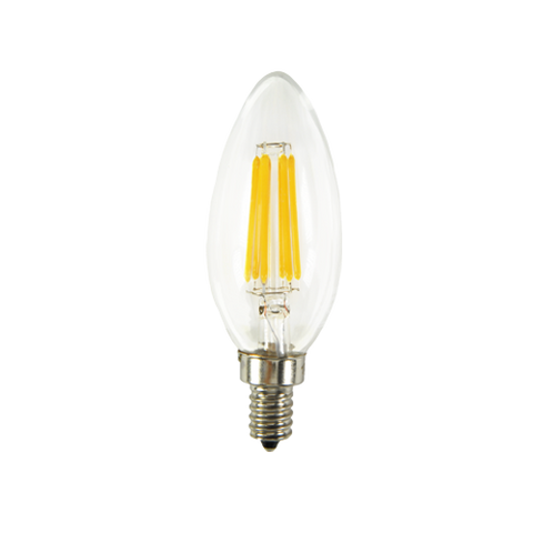 MW LED 6-Packed B11 Filament Bulb 6W (60W Equivalent) 600 Lumens E12 Candelabra LED 2700K Warm White Candle Light Bulbs