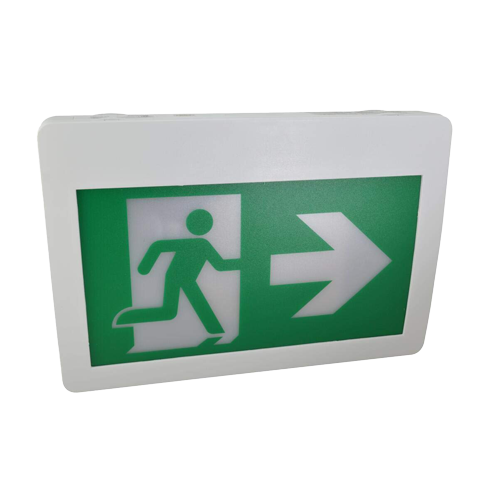 MW LED Exit Sign Running Man Thermoplastic Sign Combo Emergency Light LED Left Right Battery Backup for 120 Minutes 120v 347v Universal mounting CSA Listed (CM-126)