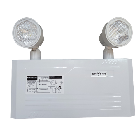 MW LED Emergency Lights with Remote Capabilities, Commercial Battery Unit Emergency Lights with 2 by 2 watts Head, 120v/347v Universal mounting CSA Listed (CM-212B)