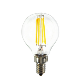 MW LED 6-Packed G16 Filament Bulb 4W (40W Equivalent) 400 Lumens E12 Candelabra LED 2700K Warm White ,Candle Chandelier, Vanity Light Bulbs