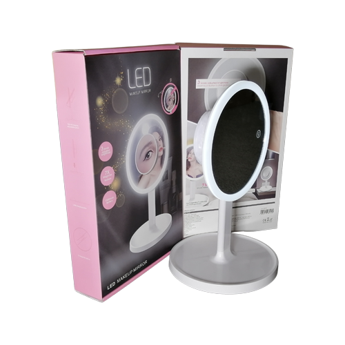 8 Inch Makeup Vanity Mirror with Lights, Rechargeable Double Sided 1X 7X Magnifying Mirror