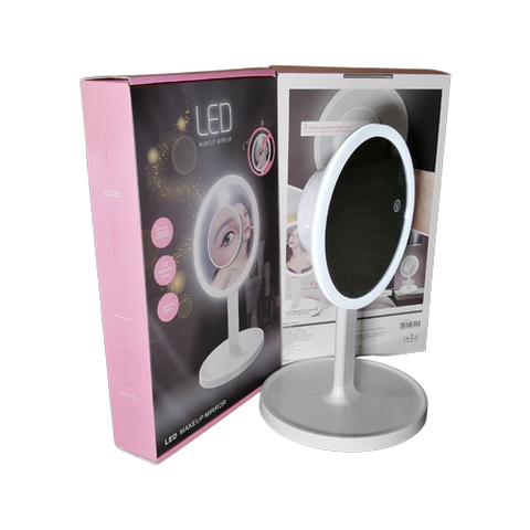 8 Inch Makeup Vanity Mirror with Lights, Rechargeable Double Sided 1X 7X Magnifying Mirror