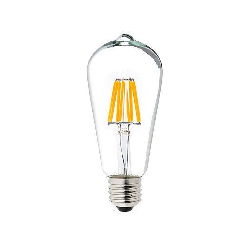 MW ST21(ST64) 6 Packed LED Edison Light Bulb Filament Vintage Classic Light Bulb E26 Base 6 Watt(60W Equivalent) for Home Restaurant, 2700K,Warm White