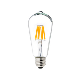 MW ST21(ST64) 6 Packed LED Edison Light Bulb Filament Vintage Classic Light Bulb E26 Base 6 Watt(60W Equivalent) for Home Restaurant, 2700K,Warm White