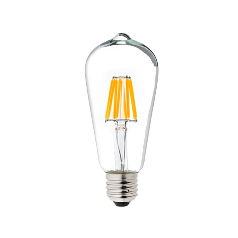 MW ST21(ST64) 6 Packed LED Edison Light Bulb Filament Vintage Classic Light Bulb E26 Base 6 Watt(60W Equivalent) for Home Restaurant, 2700K,Warm White