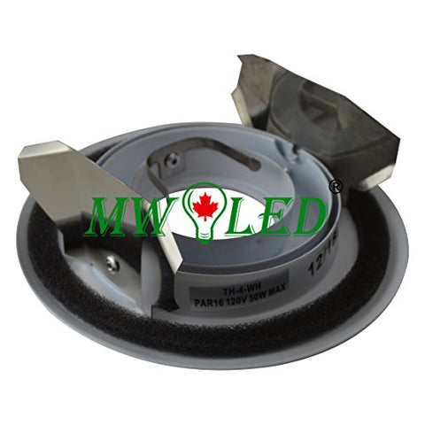 MW LED 4 inch PAR 16 Trim with Gimbal (4" PAR16/MR16/GU10 Round, Matte White) for 4 1/4" Housing