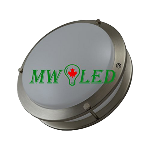 MW LED 12Inch Double Ring Flush Mount LED Ceiling Light Fixtures, Brushed Nickel, 18W 5CCT Color 2700k/3000K/3500K/4000k/5000K (CCT Changeable/Adjustable) CETL Listed