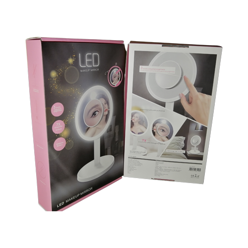 8 Inch Makeup Vanity Mirror with Lights, Rechargeable Double Sided 1X 7X Magnifying Mirror