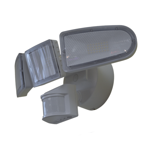 MW LED Motion Sensor Outdoor Flood Light, 40W Ultra Bright 4500LM, 5000K Waterproof LED 3-Head Security Light, Dusk to Dawn Mode, ETL Certified