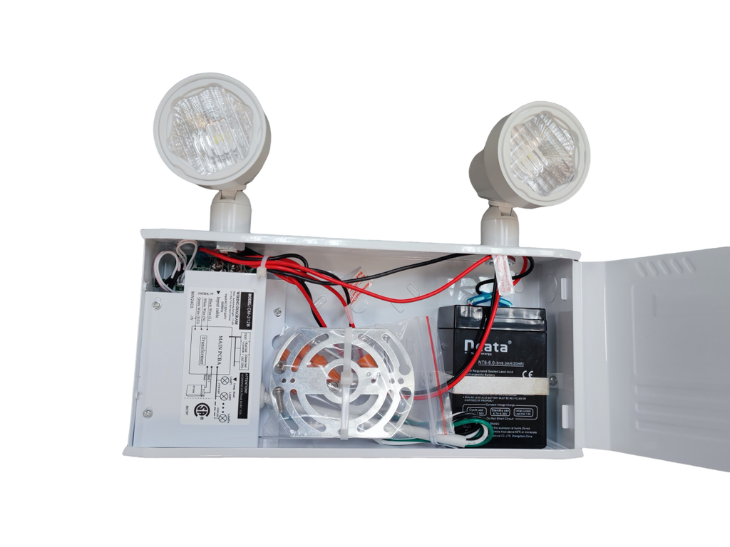 MW LED Emergency Lights with Remote Capabilities, Commercial Battery Unit Emergency Lights with 2 by 2 watts Head, 120v/347v Universal mounting CSA Listed (CM-212B)