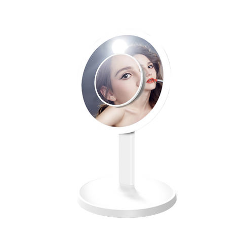 8 Inch Makeup Vanity Mirror with Lights, Rechargeable Double Sided 1X 7X Magnifying Mirror