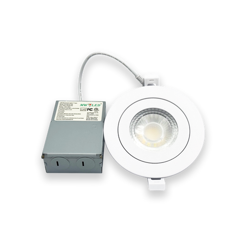 MW LED  4 inch Gimbal Recessed LED Pot Lights, with Junction Box, Dimmable Ceiling Light/Potlight, 9W 750LM 3000/4000/5000K(Multi CCT)