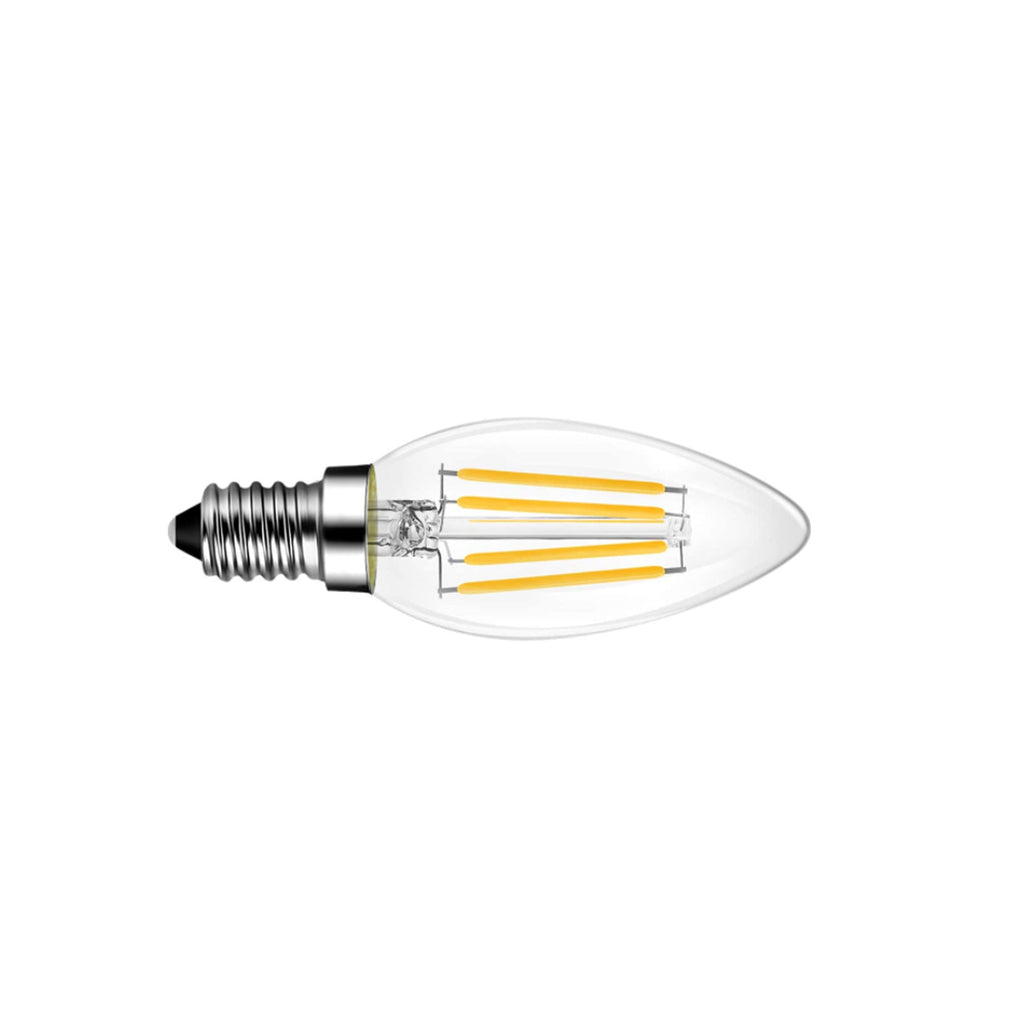 MW LED 6-Packed B11 Filament Bulb 4.W (40W Equivalent) 400 Lumens E12 Candelabra LED 2700K Warm White Candle Light Bulbs