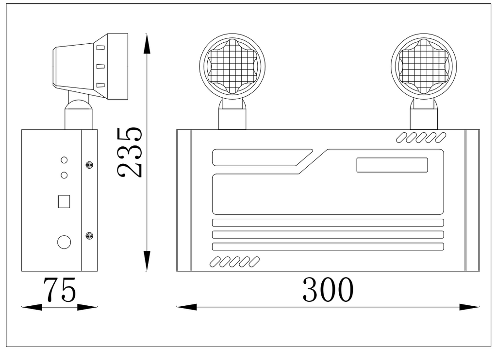 MW LED Emergency Lights with Remote Capabilities, Commercial Battery Unit Emergency Lights with 2 by 2 watts Head, 120v/347v Universal mounting CSA Listed (CM-212B)
