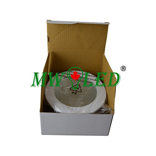 MW LED Recessed Lighting Shower Trim (4" Shower (Thin Border), Glossy White) for 4 1/4" Housing