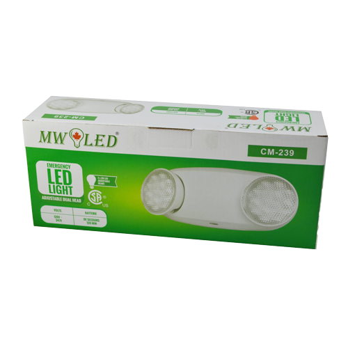 MW LED Emergency Lights CM239 Ultra - Bright White LED Light 2w x 2, Battery Backup for 120 Minutes 120v/347v Universal mounting CSA Listed