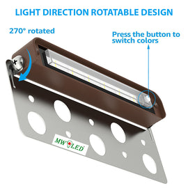 MW LED 7 Inch 3W RGBW LED Hardscape Lighting, Retaining Wall Light, Low Voltage Landscape Lights,12V-24V AC/DC, IP65 Waterproof Outdoor Step Light
