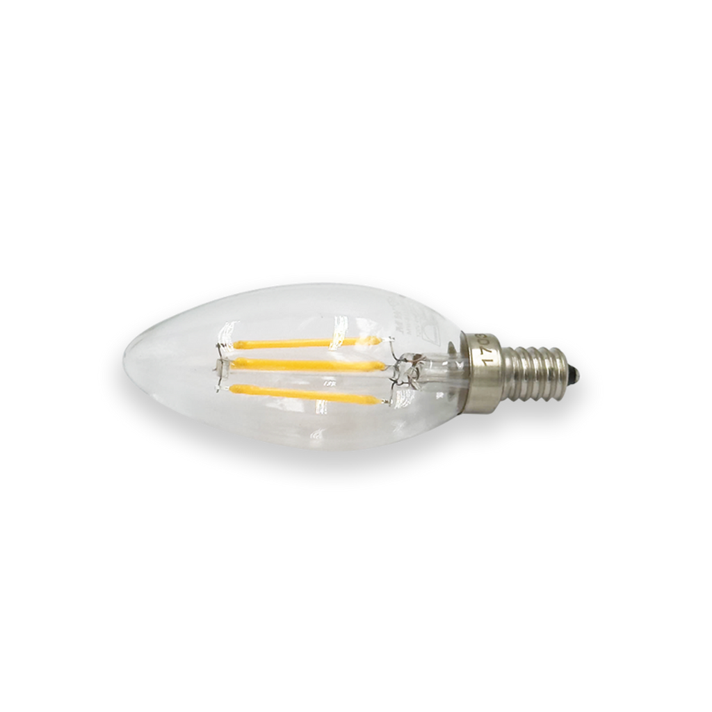 MW LED 6-Packed B11 Filament Bulb 4.W (40W Equivalent) 400 Lumens E12 Candelabra LED 2700K Warm White Candle Light Bulbs