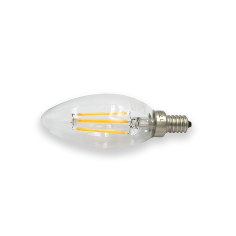 MW LED 6-Packed B11 Filament Bulb 4.W (40W Equivalent) 400 Lumens E12 Candelabra LED 2700K Warm White Candle Light Bulbs