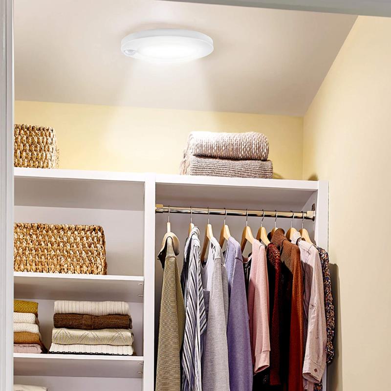 MW LED Motion Sensor Flush Mount Ceiling Light cETL Listed 4" LED 10W 600LM (3000K/Bright White), Closet Light with Time Countdown for Indoor, Closet,Hallway, Stair