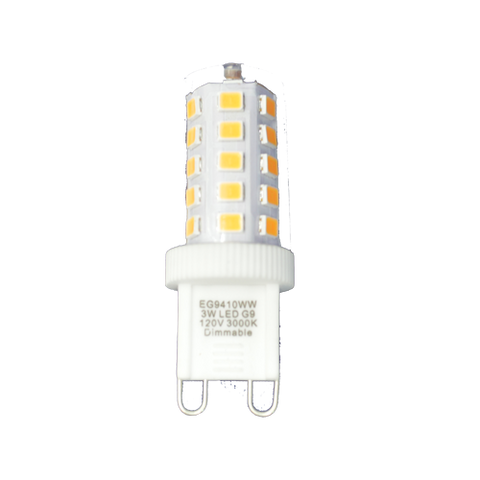G9 LED Light Bulb 3W (35W Halogen Bulbs Equivalent) 350LM Warm White 3000K AC 120V G9 Base Lamp Dimmable 10-Packed