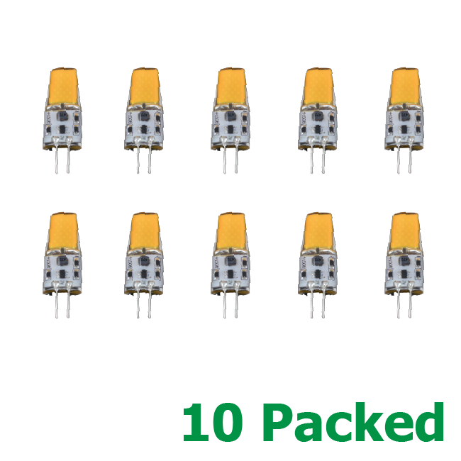 G4 LED Light Bulb Bi-Pin Base 2.5Watt 20W Halogen Bulb Equivalent 12 Volt Warm White 3000K 280 Lumen 10-Packed