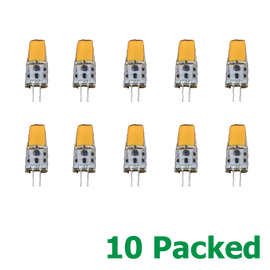 G4 LED Light Bulb Bi-Pin Base 2.5Watt 20W Halogen Bulb Equivalent 12 Volt Warm White 3000K 280 Lumen 10-Packed