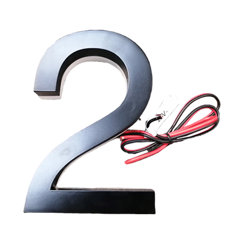 6'' House Number Backlit Floating LED Lighted Outdoor Large Address Numbers, Lighted Up Signs for Outside Home Yard Street—Black