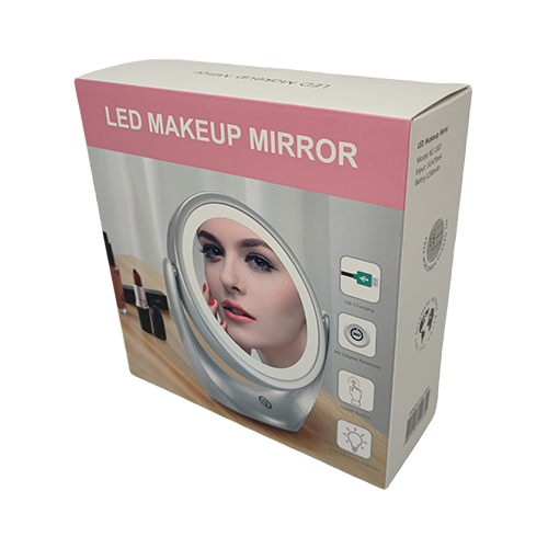 MW LED Magnifying Vanity Mirror, 6 Inch Two-Sided Makeup Tabletop Mirror with 5X Magnification?Light-Rose Gold Finished