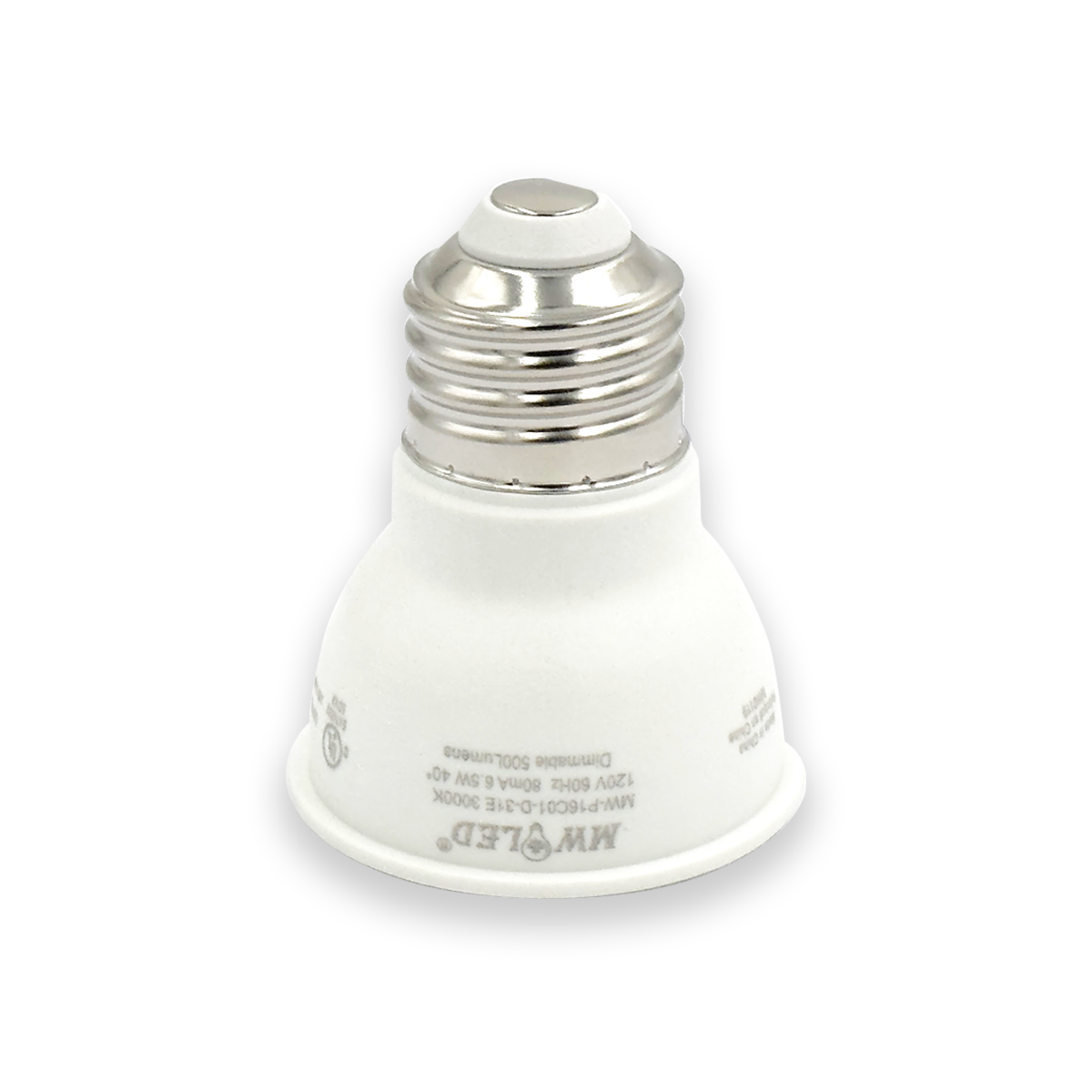 PAR16 LED Light Bulbs, Dimmable SpotLight,6.5W=75W,500 Lumens, Energy Star cUL Listed (3000K Warm White)