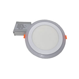 MW LED Panel Light Round Double Color (Cool White+Blue) 15W 5000K 6inces Recessed Slim Pot Light with Junction Box.