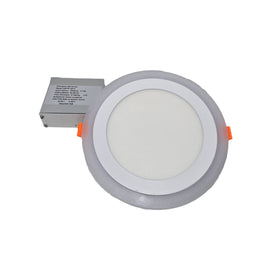 MW LED 6 Inch LED Panel Light Round Double Color (Cool White+Blue) 15W 5000K Recessed Slim Pot Light with Junction Box.