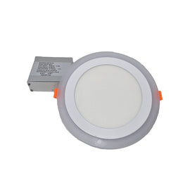 MW LED 6 Inch LED Panel Light Round Double Color (Warm White+Blue) 15W 3000K Recessed Slim Pot Light with Junction Box.