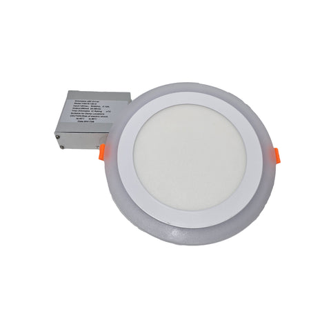MW LED Panel Light Round Double Color (Cool White+Blue) 15W 5000K 6inces Recessed Slim Pot Light with Junction Box.