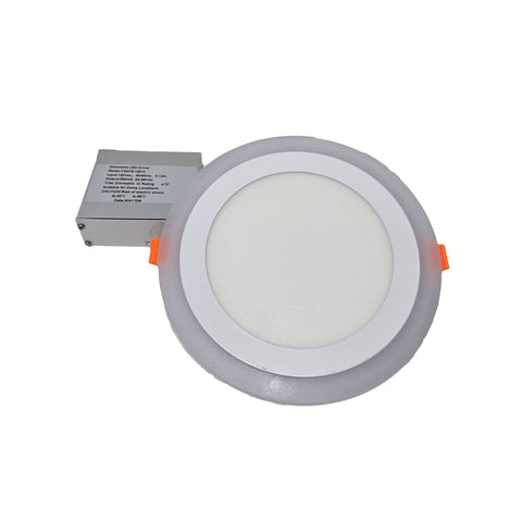 MW LED 6 Inch LED Panel Light Round Double Color (Cool White+Blue) 15W 5000K Recessed Slim Pot Light with Junction Box.