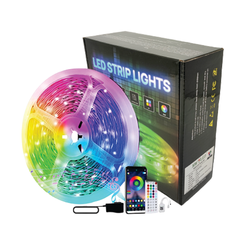 RGB LED Strip Lights Lights Music Sync Smart  Lights with Bluetooth APP Control 44 Keys Remote, Color Changing Led Lights Strip for Bedroom Christmas Party Home Decoration