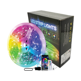 RGB LED Strip Lights Lights Music Sync Smart Lights with Bluetooth APP Control 44 Keys Remote, Color Changing Led Lights Strip for Bedroom Christmas Party Home Decoration