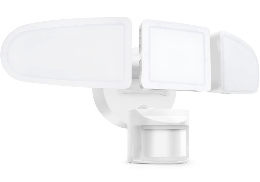 MW LED Motion Sensor Outdoor Flood Light, 40W Ultra Bright 4500LM, 5000K Waterproof LED 3-Head Security Light, Dusk to Dawn Mode, ETL Certified