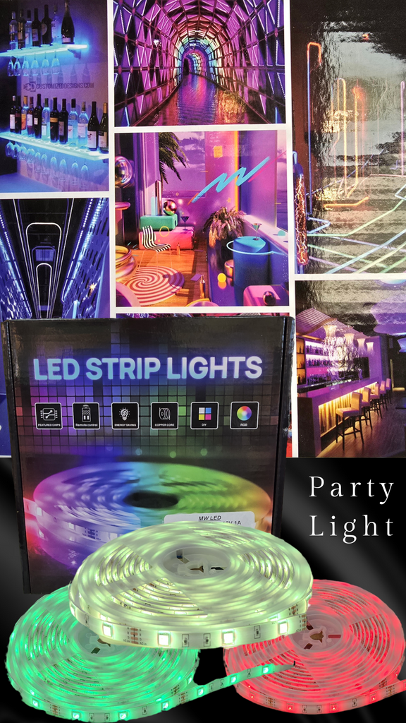 RGB LED Strip Lights Lights Music Sync Smart  Lights with Bluetooth APP Control 44 Keys Remote, Color Changing Led Lights Strip for Bedroom Christmas Party Home Decoration