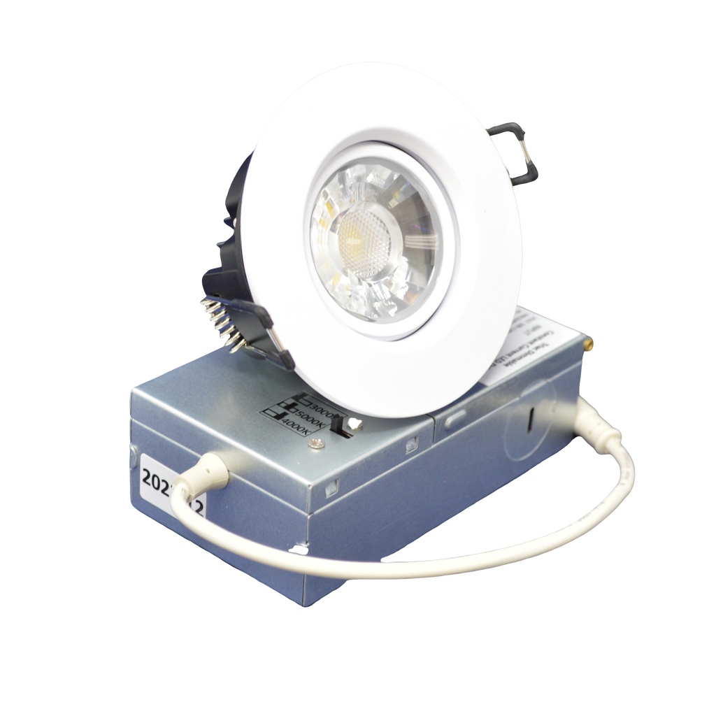 MW LED 3Inch Gimbal LED Downlight Dimmable Recessed Ceiling Directional Rotatable Light Damp Location ETL Listed IC Rated 8W Color Selectable 3CCT 3000K/4000K/5000K