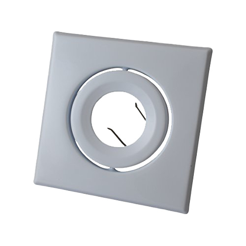 MW LED Recessed Lighting Trim with Gimbal (4" PAR16/MR16/GU10 Square, Glossy White) for 4 1/4" Housing