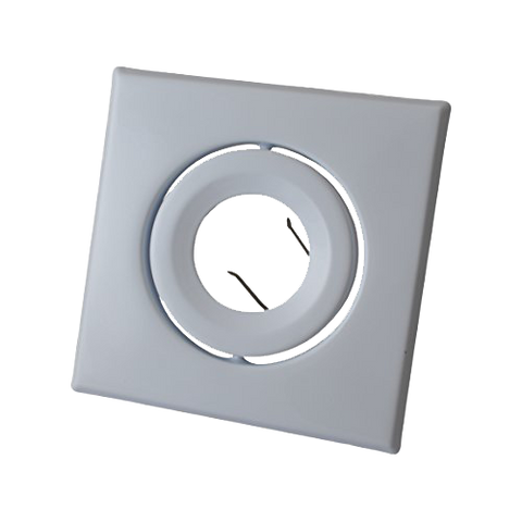 MW LED Recessed Lighting Trim with Gimbal (4" PAR16/MR16/GU10 Square, Glossy White) for 4 1/4" Housing